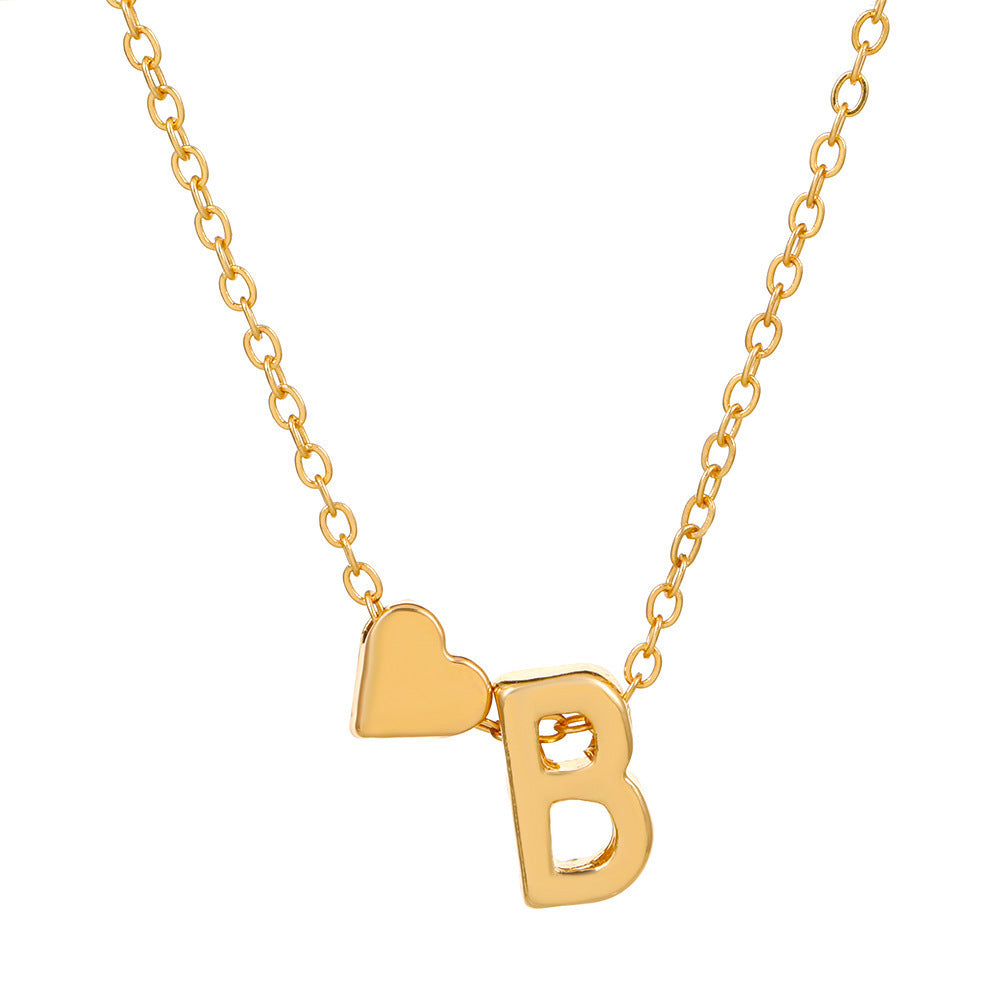 European And American Fashion Love 26 English Letter Simplicity Necklace