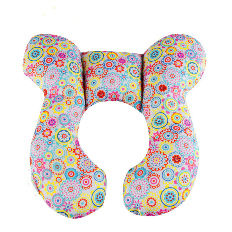 Oreiller en forme de U pour bébé, motif de dessin animé mignon, protection du cou pour siège de voiture de voyage