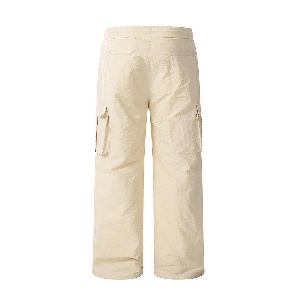 American Street Drawstring Elastic Waist Ankle-tied Trousers