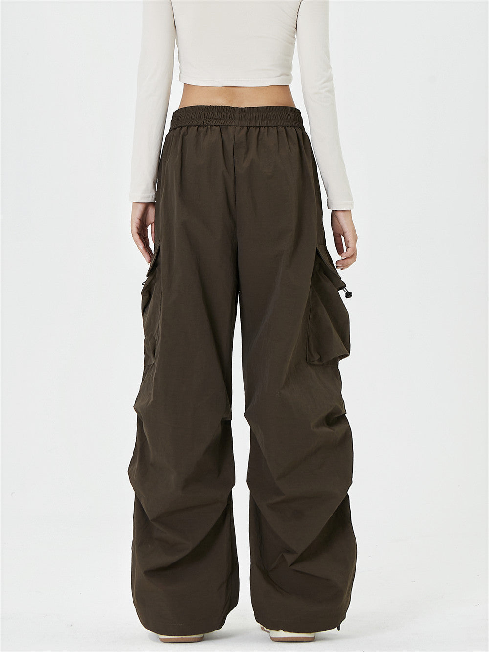 Men's Loose Design Pleated Drawstring Ankle-tied Trousers
