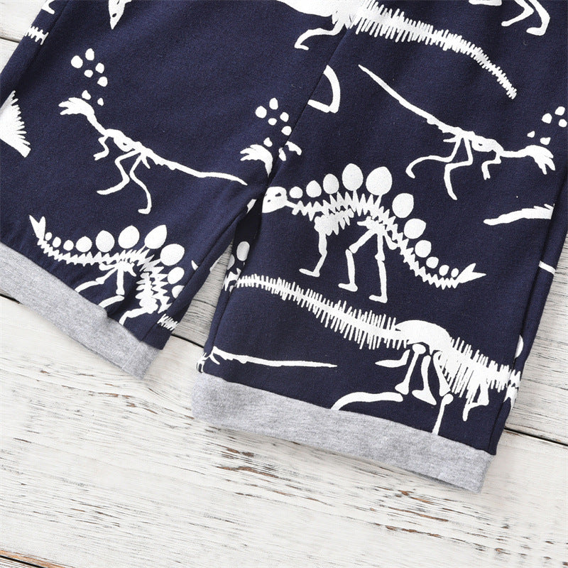 Vêtements d'été pour enfants dinosaures à manches courtes