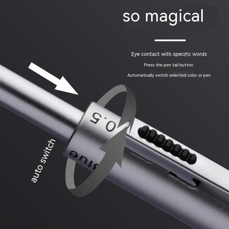 Bolígrafo de inducción por gravedad, bolígrafo de Gel metálico, cuatro en uno