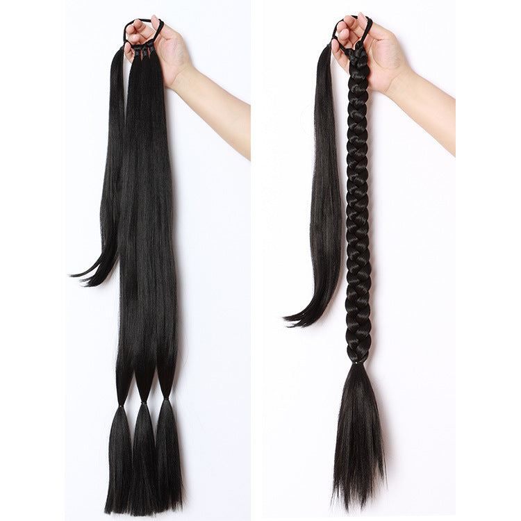 Perruque d'extension de cheveux enroulés, queue de cheval pour femme