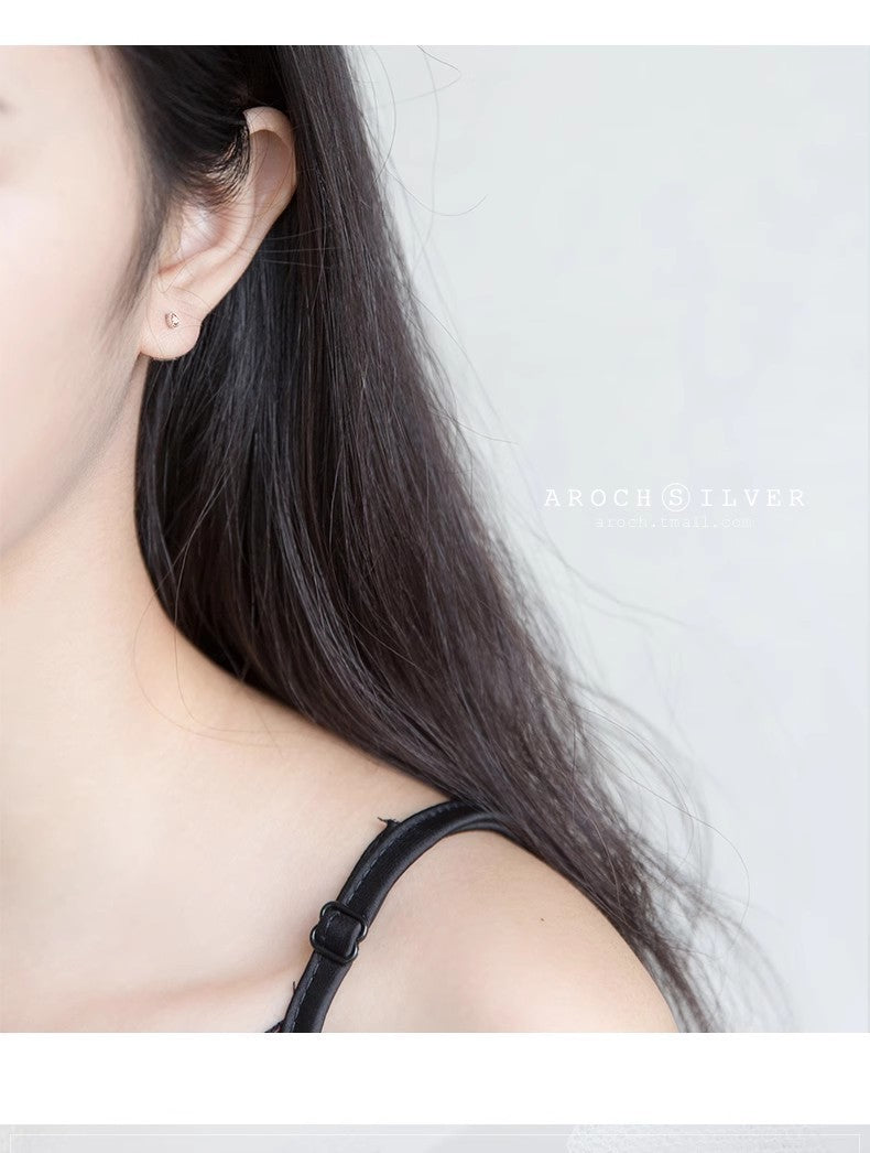 S925 Silver Korean Style Diamond Water Drop-shaped Earrings