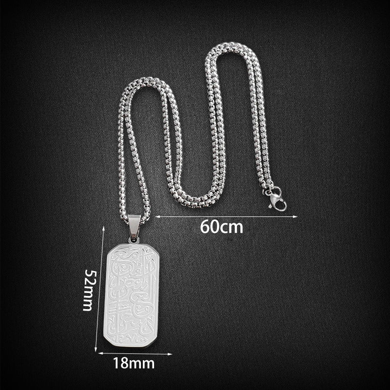 Stainless Steel Retro Pattern Pendant Personality Simple
