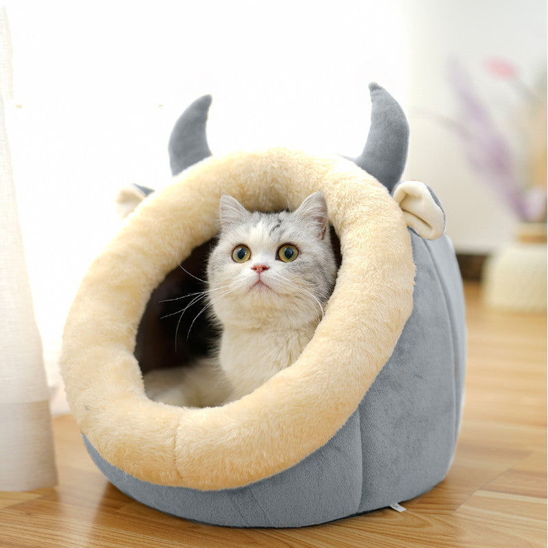 Maison pour chat, villa fermée, fournitures pour chat, lit