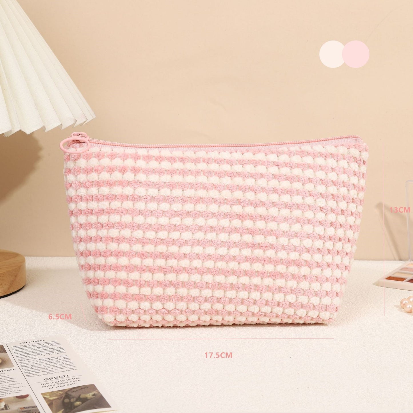 Portable Makeup Tool Storage Bag Contrast Color