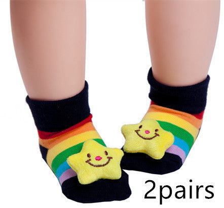 Chaussettes tridimensionnelles pour bébé, poupée animale mignonne