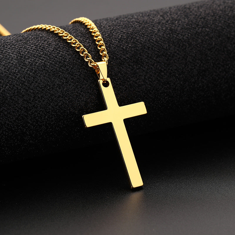 Collier pour hommes à étagère croisée en acier inoxydable