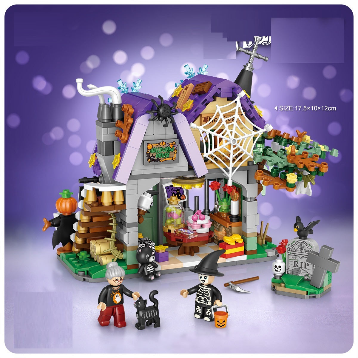Chariot de décoration joyeux Halloween, briques pour garçons, jouets pour enfants, cadeau d'halloween