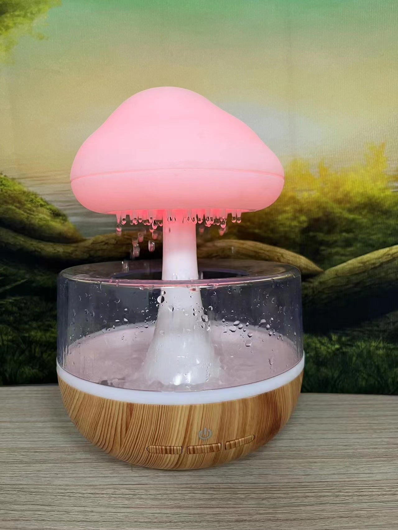 Venta al por mayor, lámpara de seta con Aroma de nube de lluvia, difusor de aceite esencial de aromaterapia, Micro humidificador, luz nocturna de nube de lluvia