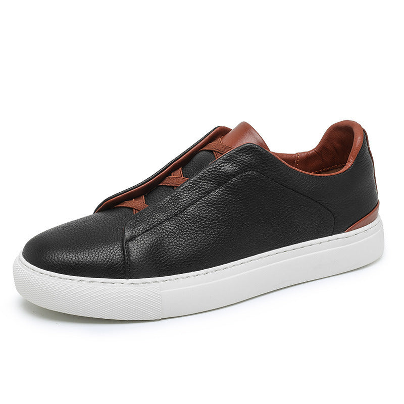 Style coréen de chaussures en cuir de loisirs quatre saisons de peau de vache de première couche