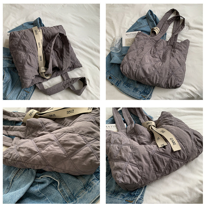Sac fourre-tout d'hiver pour femmes, sac à bandoulière en losange de couture, sac de Shopping de grande capacité, sacs à main personnalisés, 2023