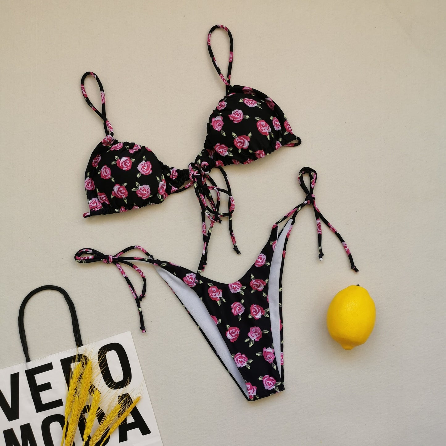 Traje de baño bikini con estampado de leopardo Traje de baño sin espalda