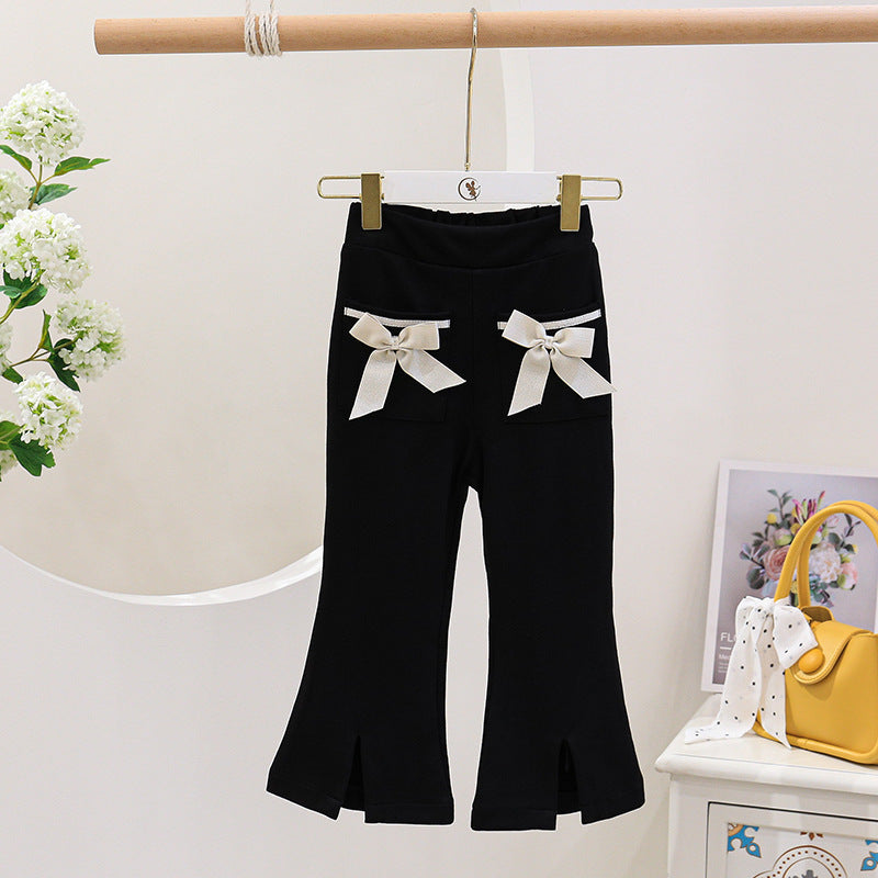Ensemble deux pièces pour bébé fille, haut et pantalon évasé, poupée