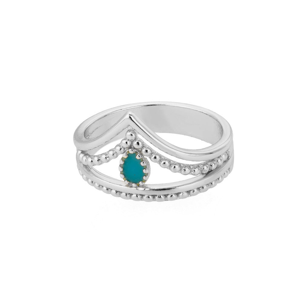 Crown Green Double Layer Hollow Ring