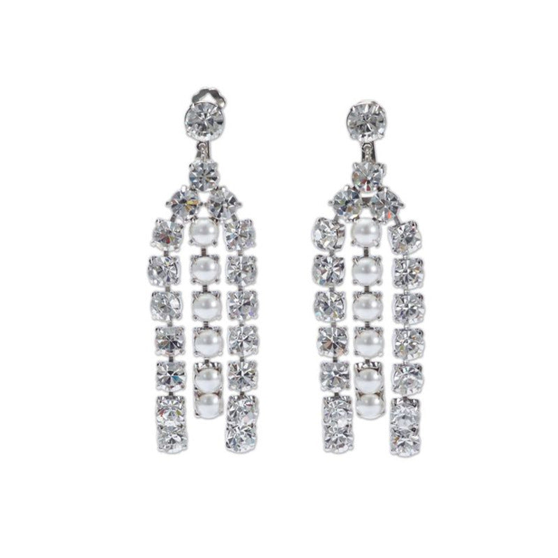 Boucles d'oreilles en strass Su Light, boucles d'oreilles de tempérament de luxe, accessoires Vintage