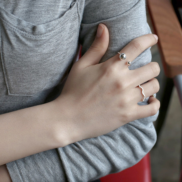 Simple Line Ball Ring For Women