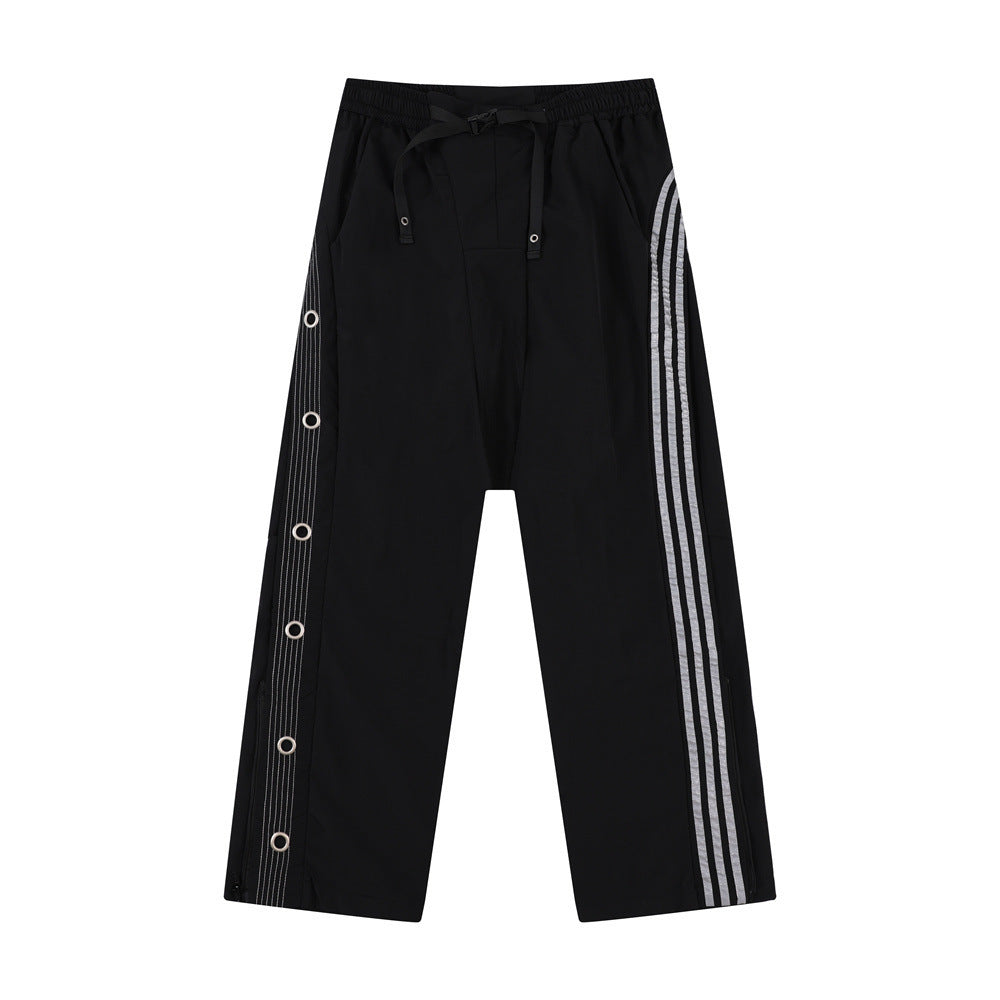 Men's Side Striped Stitching Tooling Straight Pants