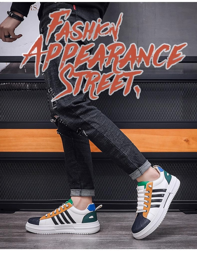 Zapatos blancos para hombre Zapatos casuales bajos que combinan con todo de nueva moda