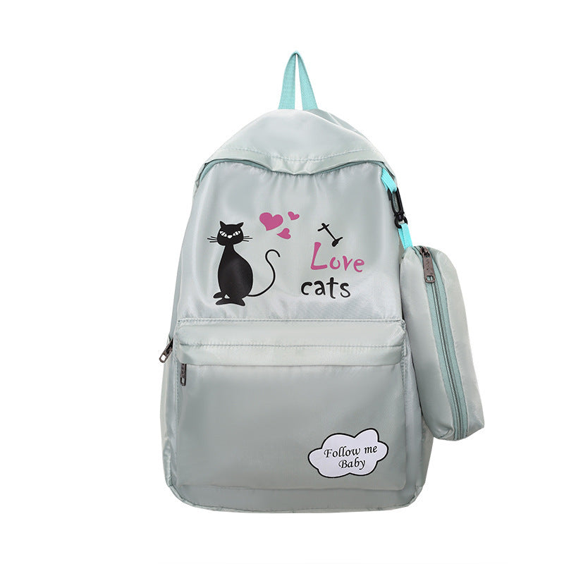 Sac à dos de grande capacité imprimé dessin animé féminin