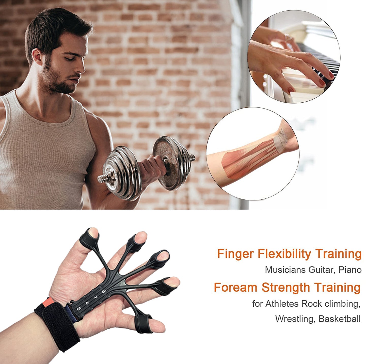 Tensor abdominal de rehabilitación de entrenador de flexión y extensión de dedo de silicona