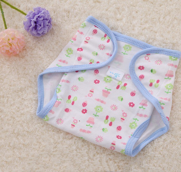 Couche-culotte lavable en tissu imprimé de dessin animé en coton pour bébé