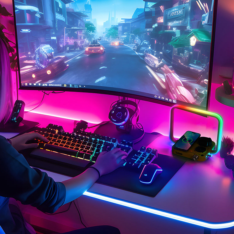 Cargador inalámbrico multifuncional pequeña lámpara de noche creativa