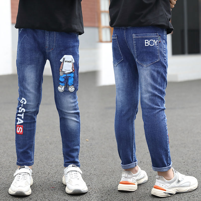 Jeans pour garçons automne et hiver nouveau velours une pièce