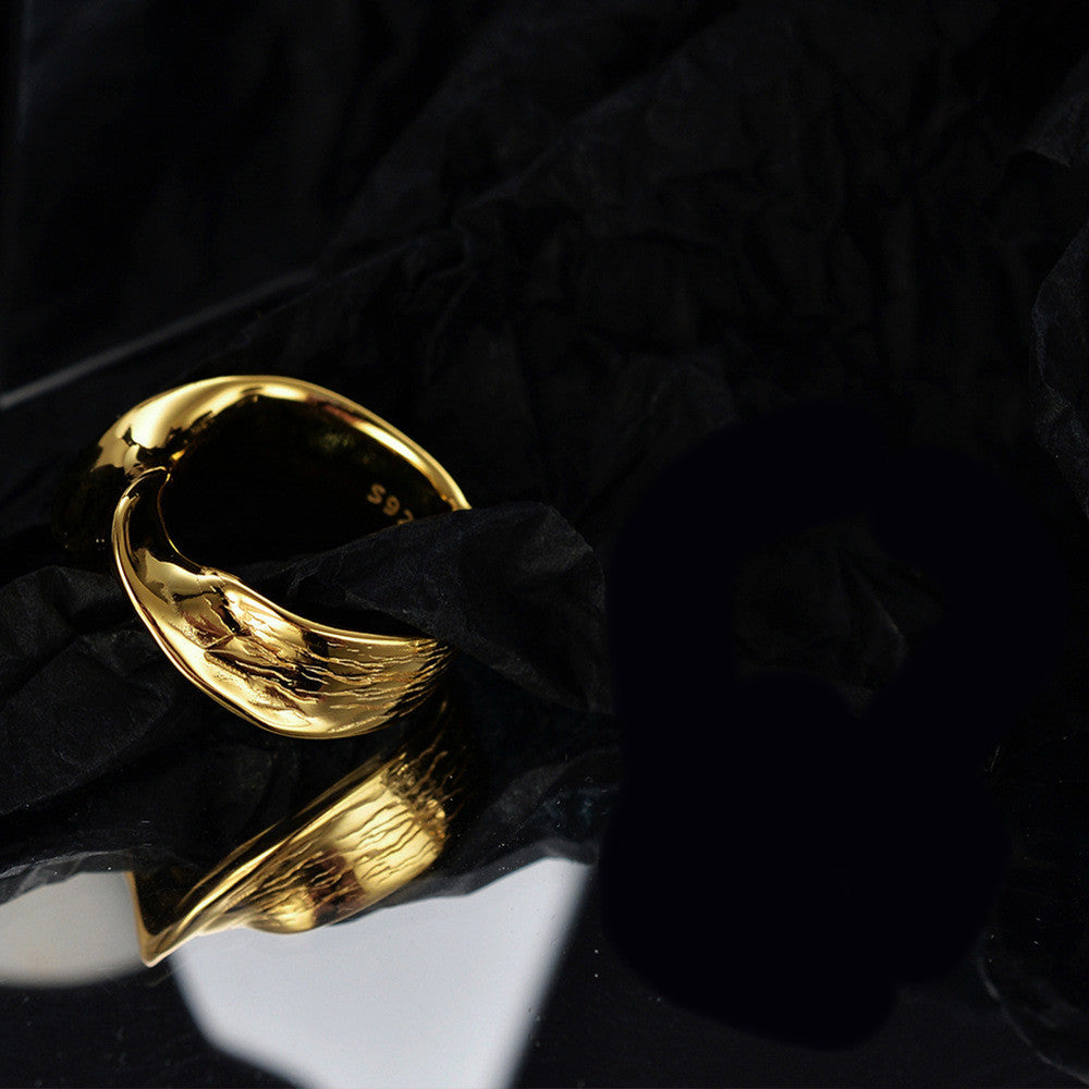 Bague fissurée en fil torsadé en argent sterling S925