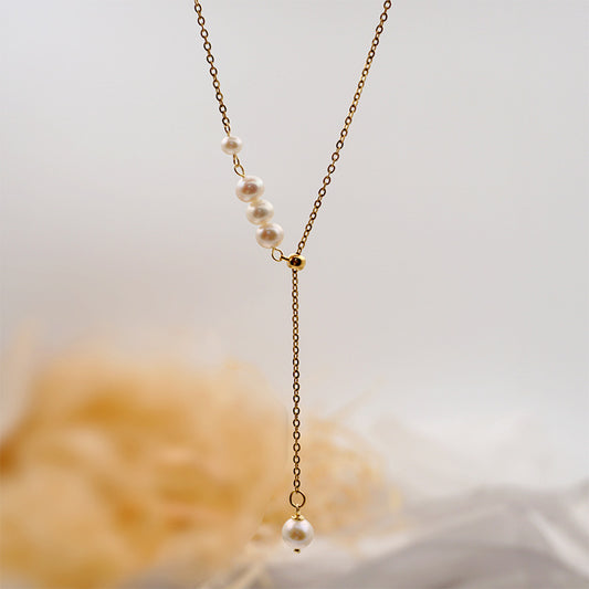 Women's Fresh Water Pearl Grace Clavicle Chain