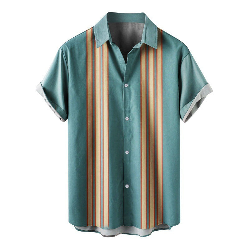 European And American 3D Digital Printing Shirt Hawaiian Casual