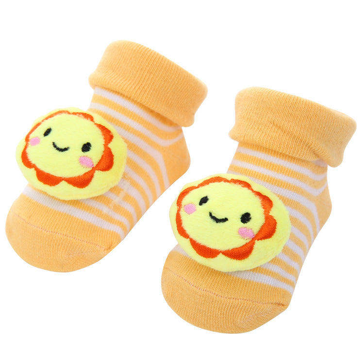 Chaussettes antidérapantes tridimensionnelles pour bébé, dessin animé, pour nouveau-né, poupée, vente en gros