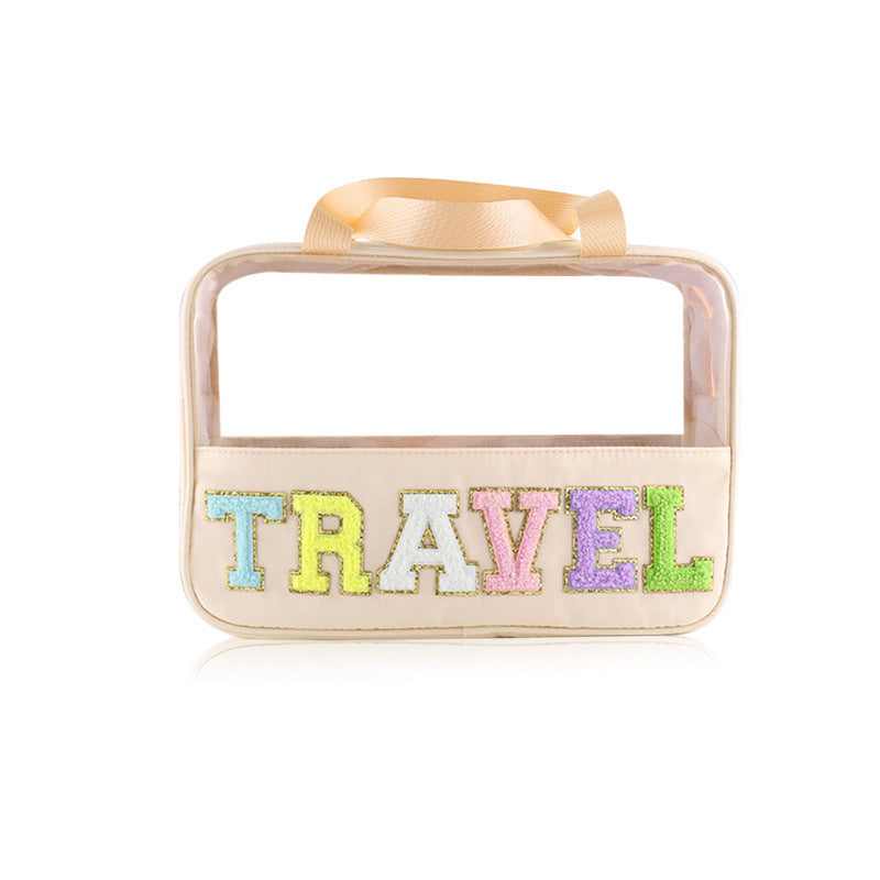 Bolsa de cosméticos para mujer translúcida portátil de gran capacidad