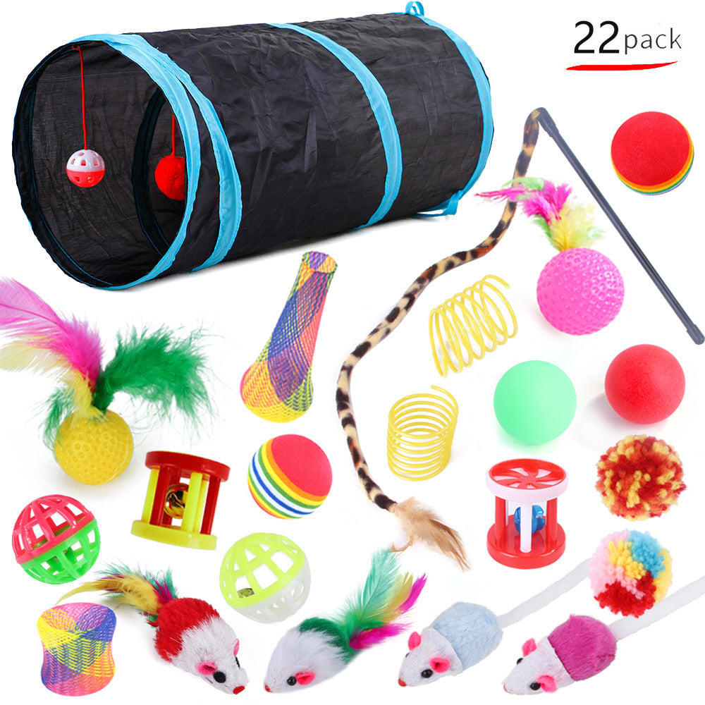 Ensemble de jouets pour chat, jouets amusants assemblés, Tunnel pour chat, fournitures pour animaux de compagnie
