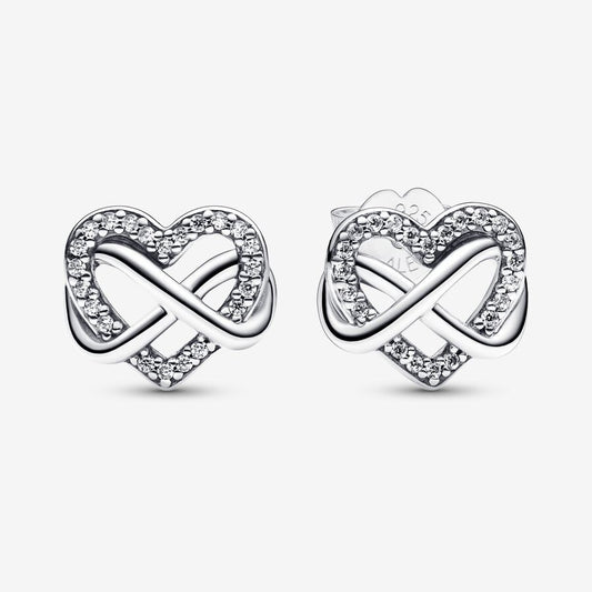 Forme de coeur en argent sterling S925 avec boucles d'oreilles en diamant