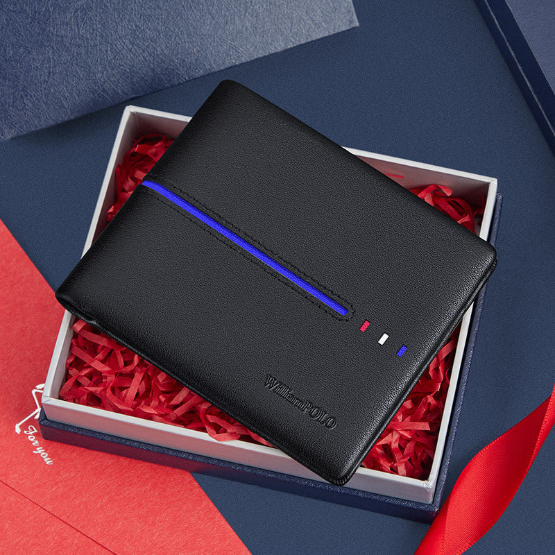 Cartera para hombre Piel de vacuno de primera capa informal que combina con todo