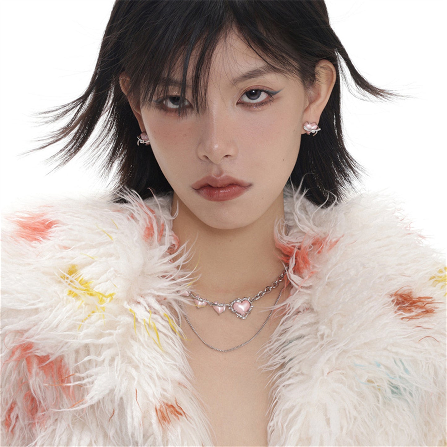 Boucles d'oreilles d'amour ballon tridimensionnelles à la mode pour femmes