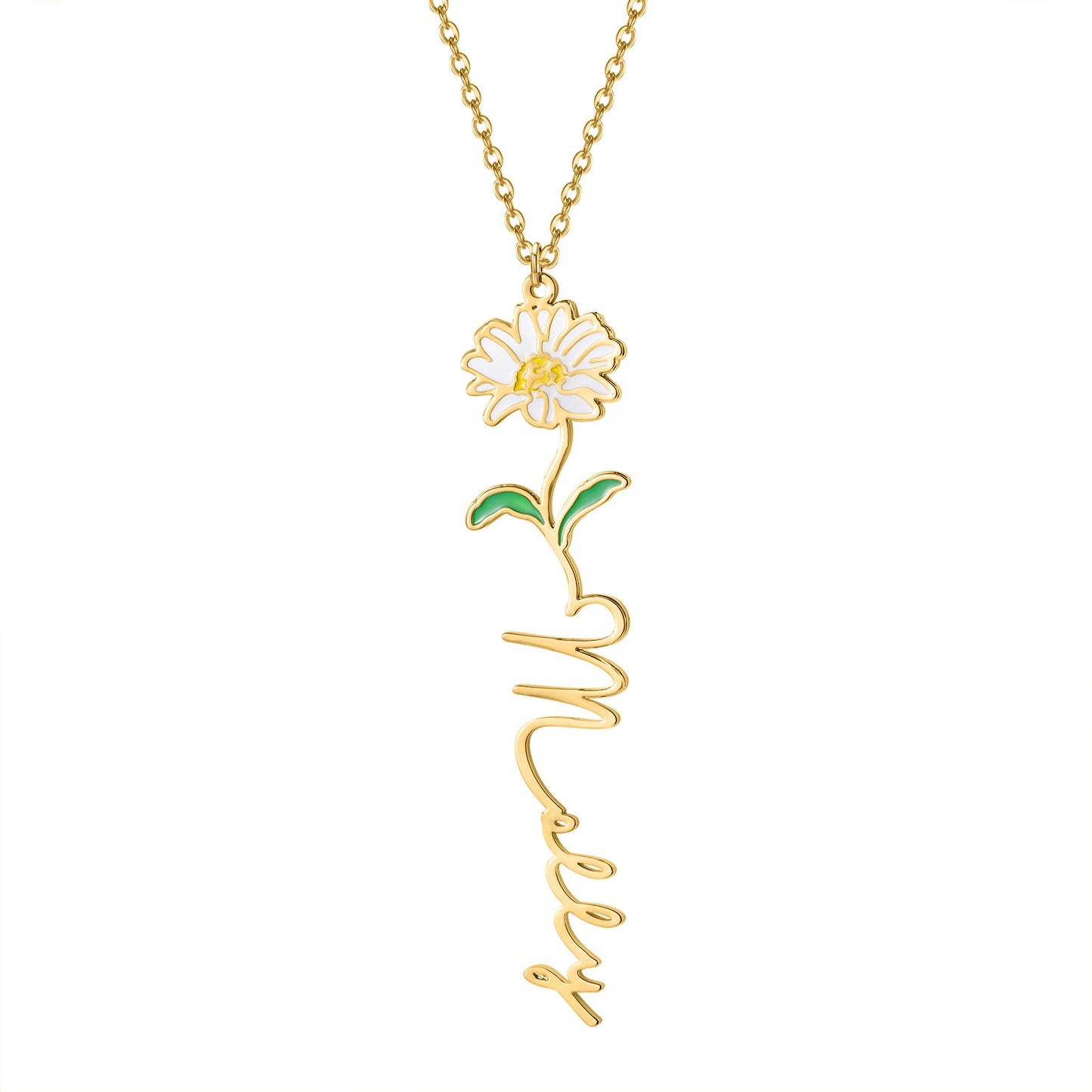Collier en métal en acier inoxydable, couleur titane, fleur de décembre, bricolage