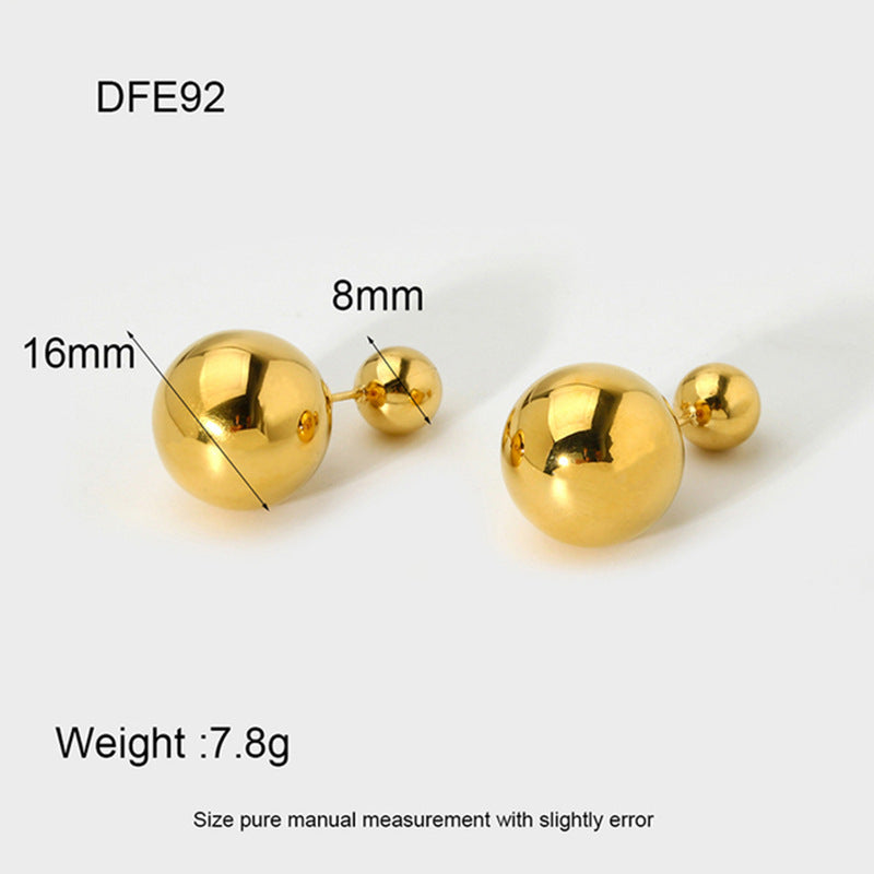Pendientes de perlas redondas de moda de todo fósforo de acero inoxidable en forma de C