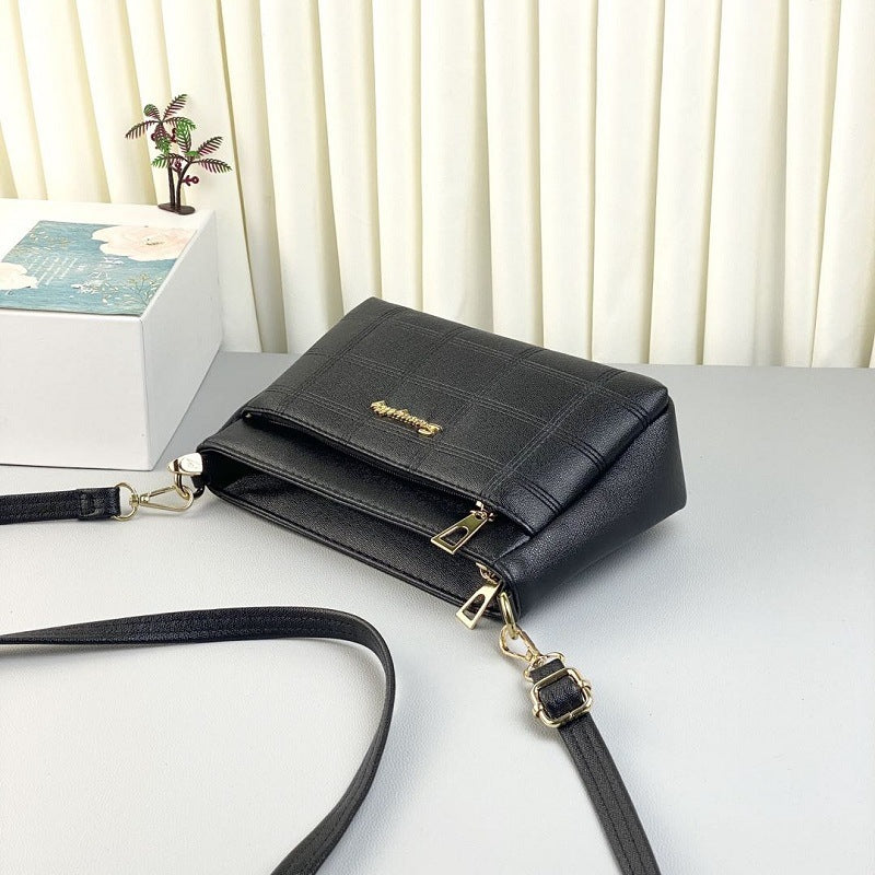 Sac messager à bandoulière pour maman d'âge moyen en losange à la mode