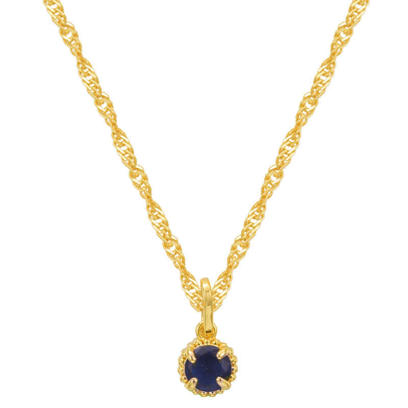Collier rond en acier inoxydable avec pierre d'anniversaire de décembre