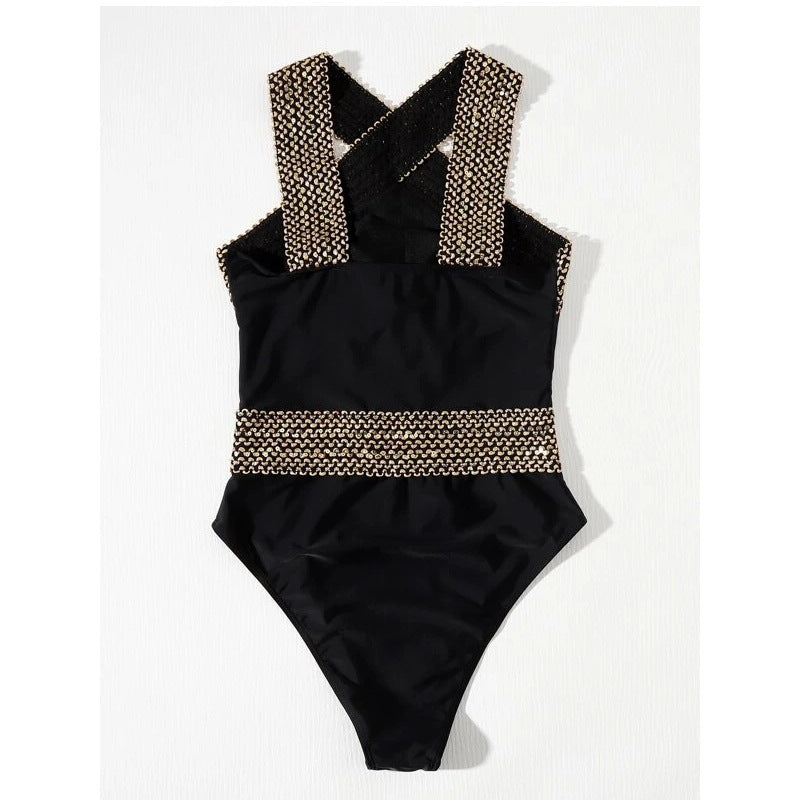 Traje de baño de una pieza Bikini de traje de baño de color sólido