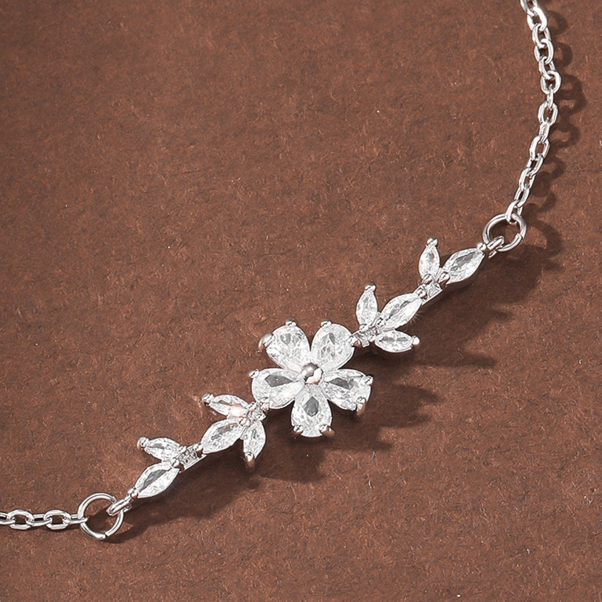 Diamond Flower Leaf Bracelet Niche Temperament Simple