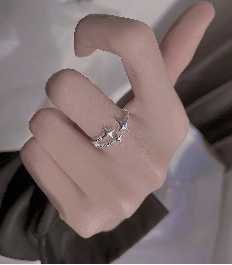 Star Ear Eight-pointed Stars Ring Ins Niche Net Red Cold Wind Graceful And Fashionable