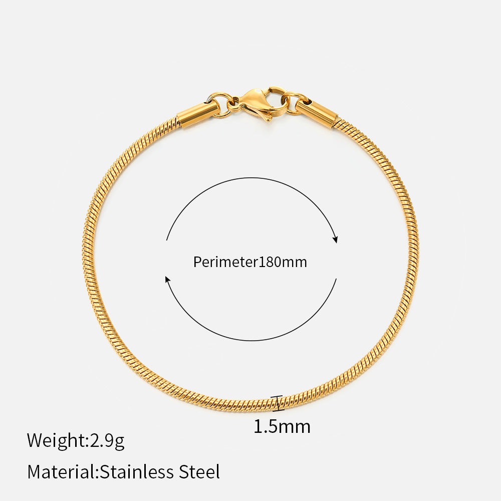 Women's Titanium Steel Snake Bone Chain Bracelet