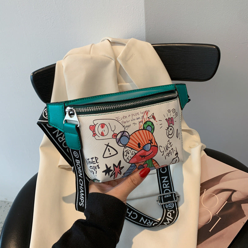 Sac Disco décontracté, petit sac à dos avec graffitis peints