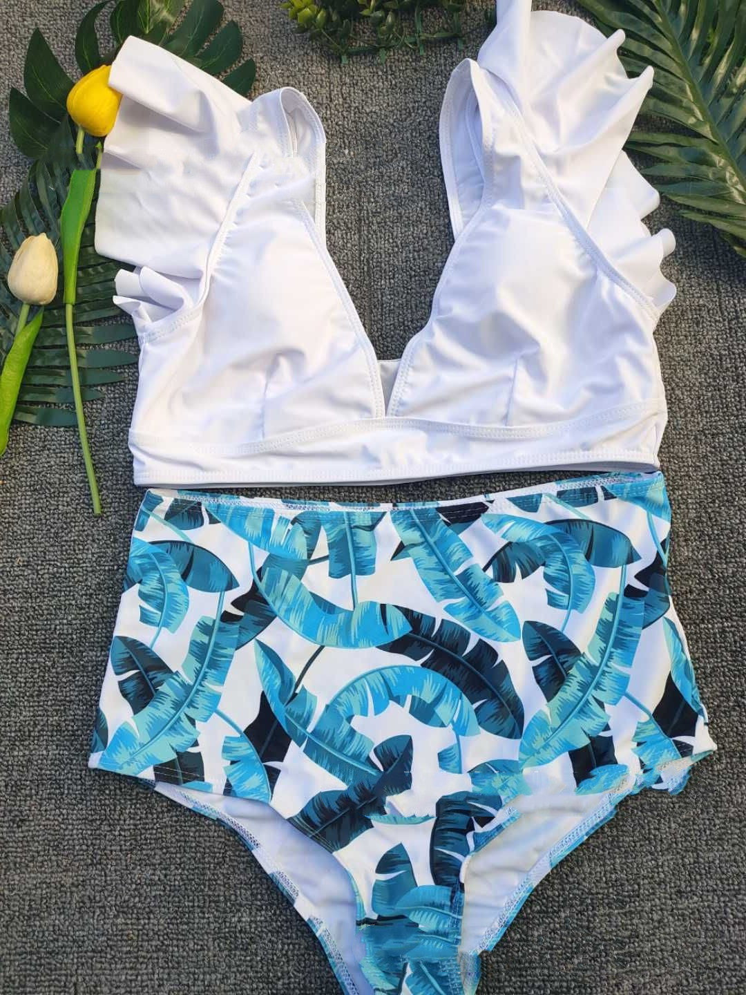 Traje de baño sexy Traje de baño de bikini dividido estampado Traje de baño de mujer