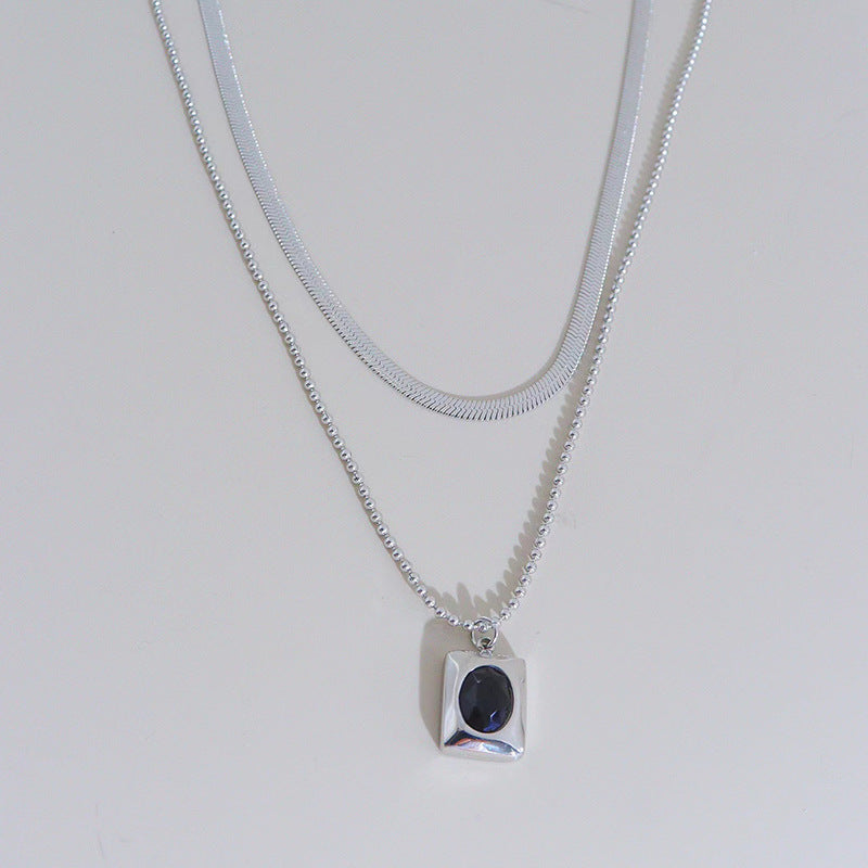 Collier à double clavicule simple, européen et américain, double couche