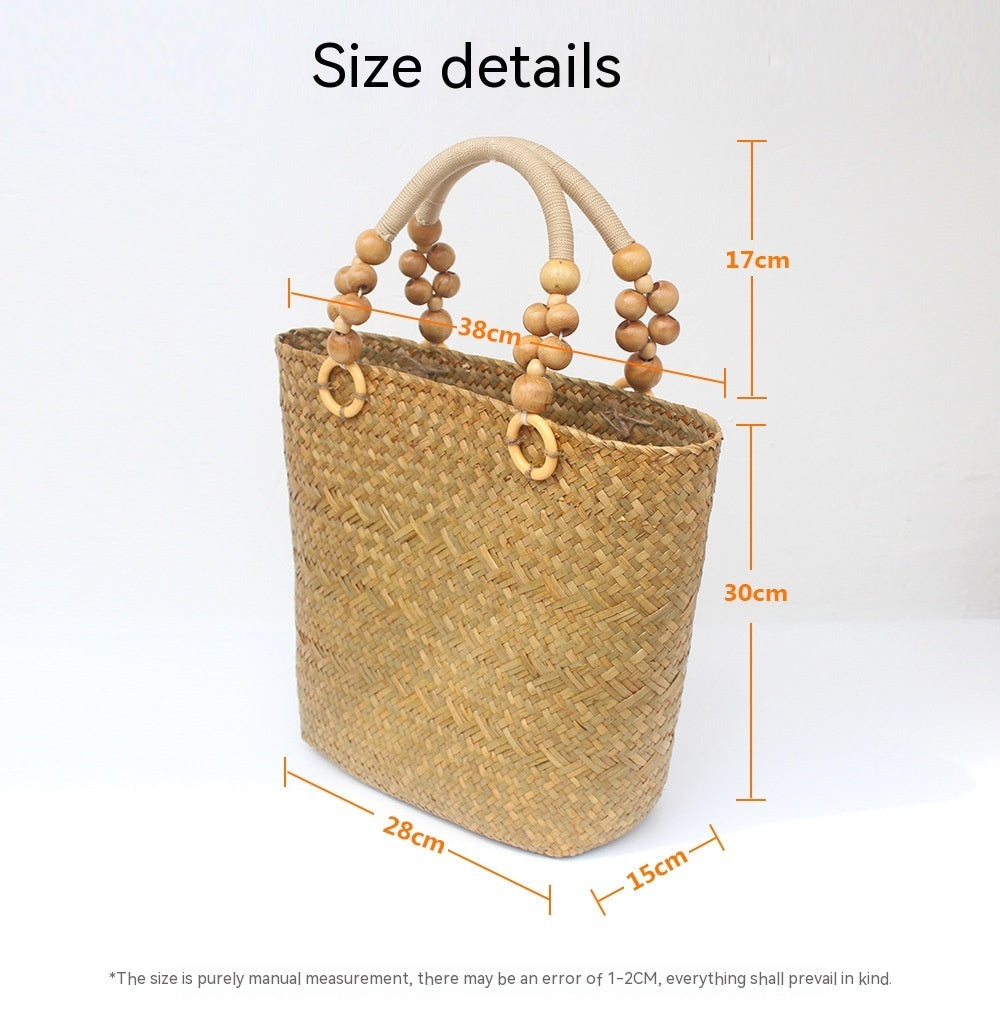 Sac à main en paille rétro grande capacité